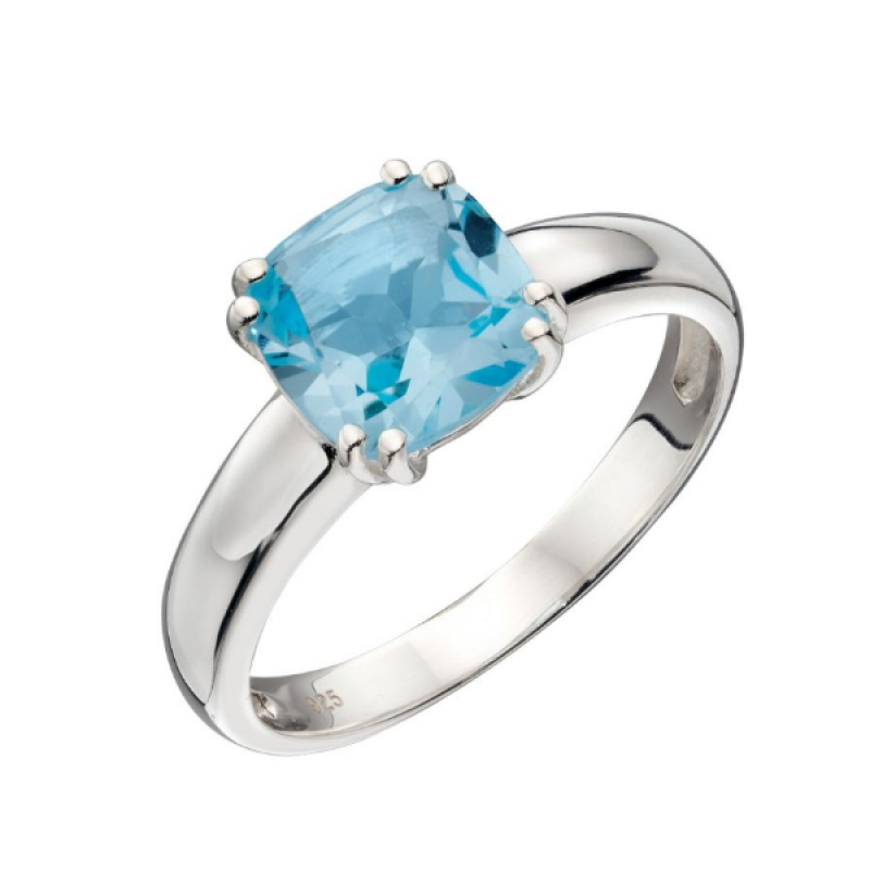 BLUE TOPAZ ELEMENTS SILVER RING